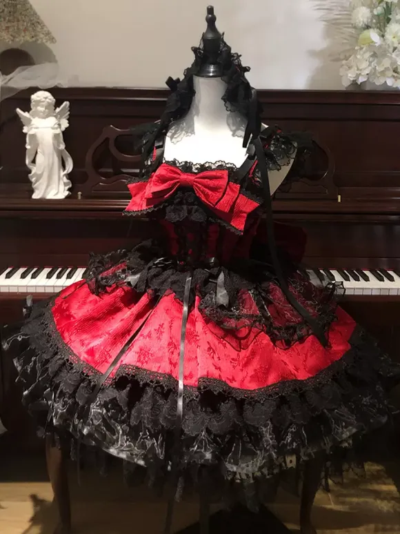Sweet Lolita Dresses Back Bow Bandage JSK Short Lolita Dress