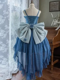 Sweet Lolita Dresses Bows Pearl Chain Side Bows JSK Lolita Dress