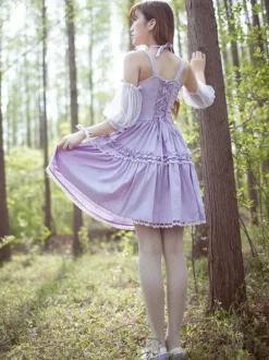 Sweet Lolita Dress Lace Ruffle Chiffon Lolita Jumper Skirt