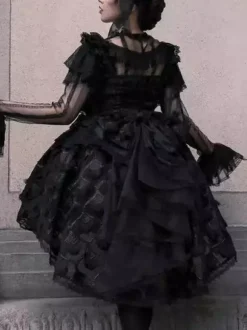 Sweet Lolita Dress Lace Trimmed Sleeveless Jumper Skirt With Puffy Silhouette In 3 Colors