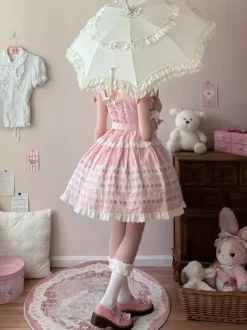 Sweet Lolita Dress Light Sky Blue Short Sleeves Ruffles Casual Daily Dress Polyester Kawaii Fashion