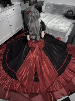 Sweet Lolita Dress Mesh silk Short Sleeves Layered Tiered Dress Tea party style Long Dress