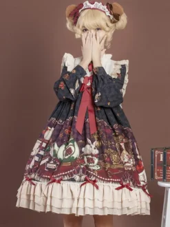 Sweet Lolita Dress Polyester Long Sleeves Dress Lolita Dress