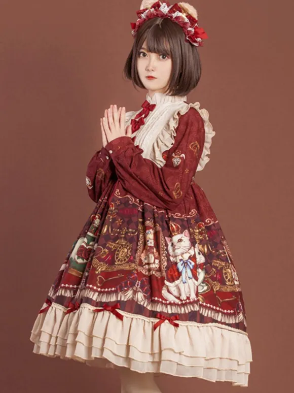 Sweet Lolita Dress Polyester Long Sleeves Dress Lolita Dress