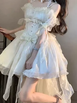 Sweet Lolita Dress Polyester Short Sleeves Sweet Dress Lolita Dress