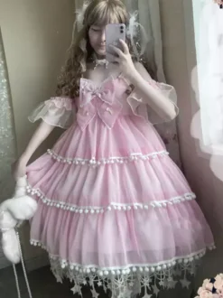 Sweet Lolita Dress Polyester Sleeveless Sweet Jumper Lolita Dress
