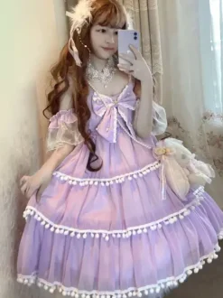 Sweet Lolita Dress Polyester Sleeveless Sweet Jumper Lolita Dress