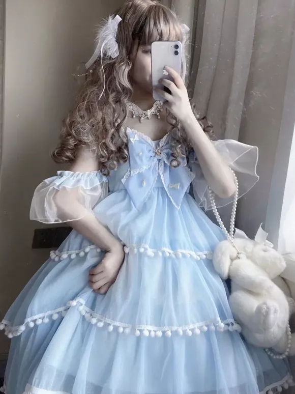 Sweet Lolita Dress Polyester Sleeveless Sweet Jumper Lolita Dress