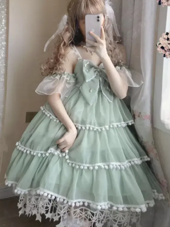 Sweet Lolita Dress Polyester Sleeveless Sweet Jumper Lolita Dress