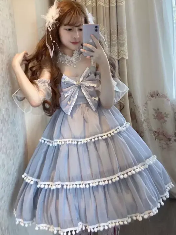 Sweet Lolita Dress Polyester Sleeveless Sweet Jumper Lolita Dress