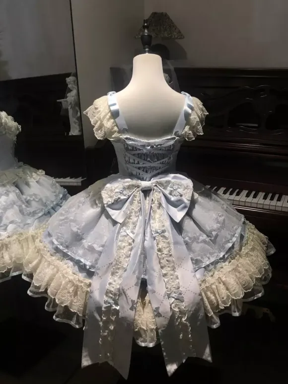 Sweet Lolita Dress Polyester Sleeveless Bows Sweet Jumper Skirt Pink Lolita Dress