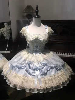 Sweet Lolita Dress Polyester Sleeveless Bows Sweet Jumper Skirt Pink Lolita Dress