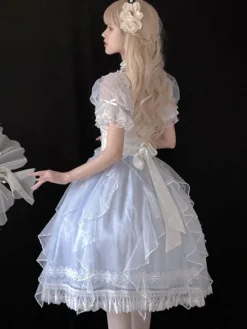 Sweet Lolita Dress Polyester Short Sleeves Dress