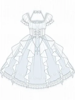 Sweet Lolita Dress Polyester Short Sleeves Dress