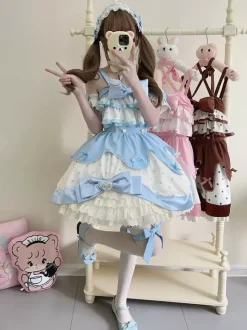 Sweet Lolita Dress Polyester Sleeveless Sweet Jumper Lolita Dress