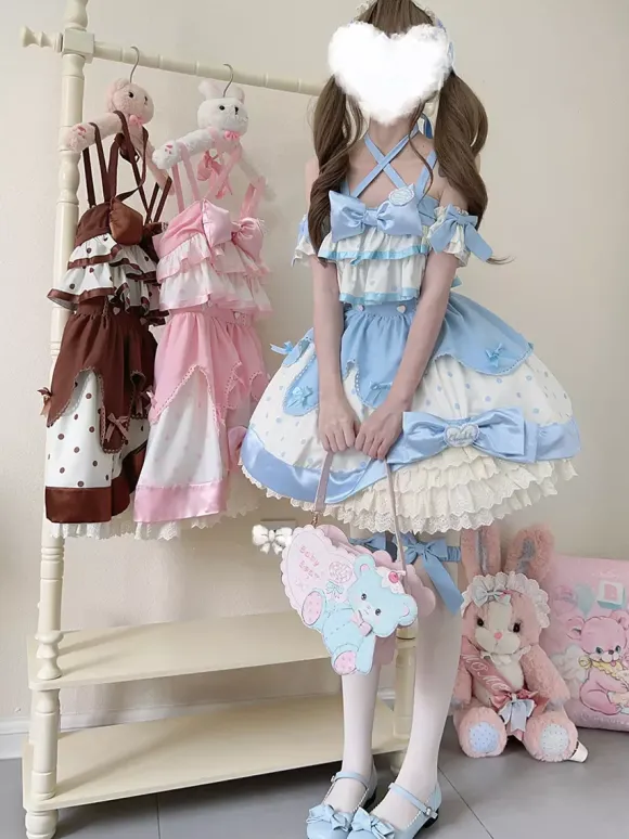 Sweet Lolita Dress Polyester Sleeveless Sweet Jumper Lolita Dress