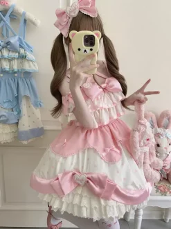 Sweet Lolita Dress Polyester Sleeveless Sweet Jumper Lolita Dress