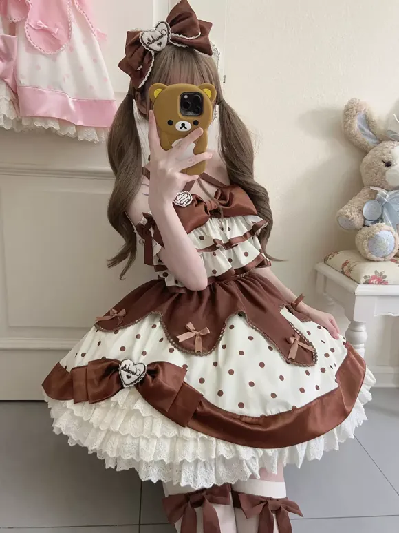 Sweet Lolita Dress Polyester Sleeveless Sweet Jumper Lolita Dress