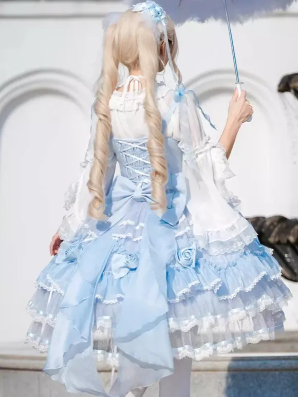 Sweet Lolita Dress Polyester Sleeveless Jumper Sweet Hime Lolita Dress Tea Party Jsk