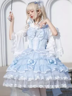 Sweet Lolita Dress Polyester Sleeveless Jumper Sweet Hime Lolita Dress Tea Party Jsk