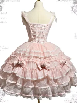 Sweet Lolita Dress Polyester Sleeveless Jumper Sweet Hime Lolita Dress Tea Party Jsk