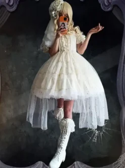 Sweet Lolita Dress Polyester Sleeveless Lolita Wedding Dress