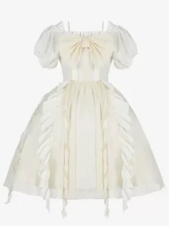 Sweet Lolita Dress Polyester Short Sleeves Dress