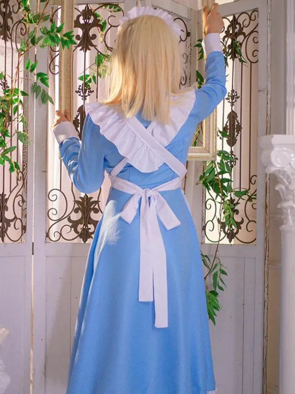 Sweet Lolita Dress Polyester Long Sleeves Ruffles Dress