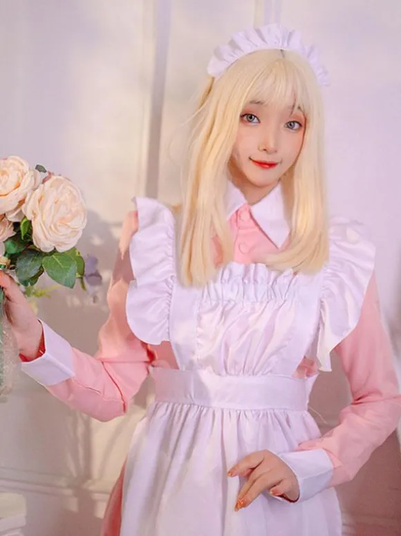 Sweet Lolita Dress Polyester Long Sleeves Ruffles Dress