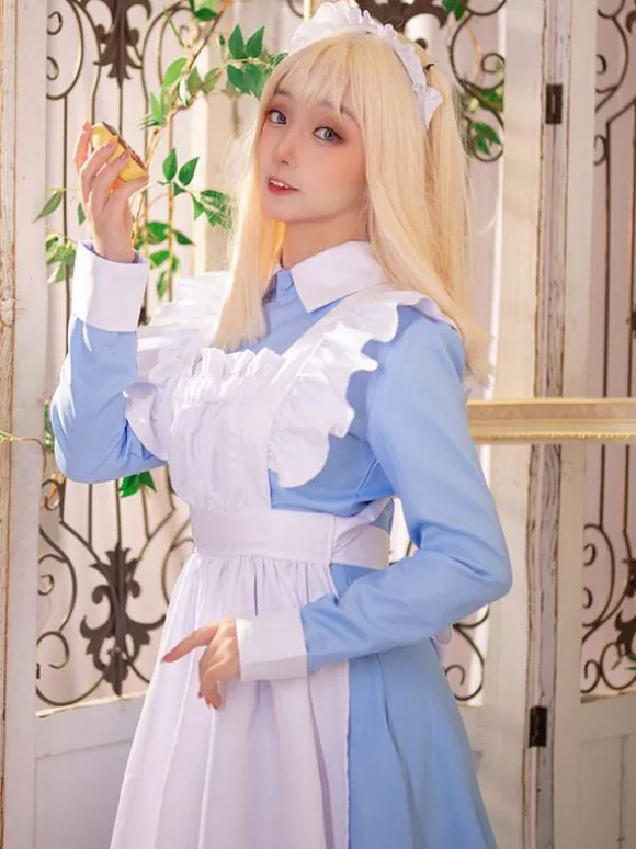 Sweet Lolita Dress Polyester Long Sleeves Ruffles Dress