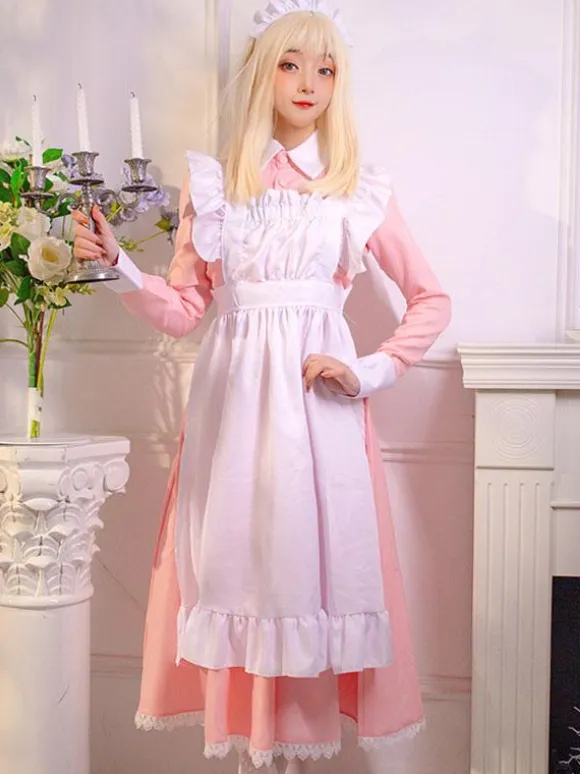 Sweet Lolita Dress Polyester Long Sleeves Ruffles Dress