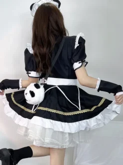 Sweet Lolita Dress Polyester Short Sleeves Ruffles Dress
