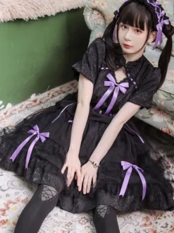Sweet Lolita Dress Polyester Short Sleeves Dress