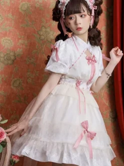 Sweet Lolita Dress Polyester Short Sleeves Dress