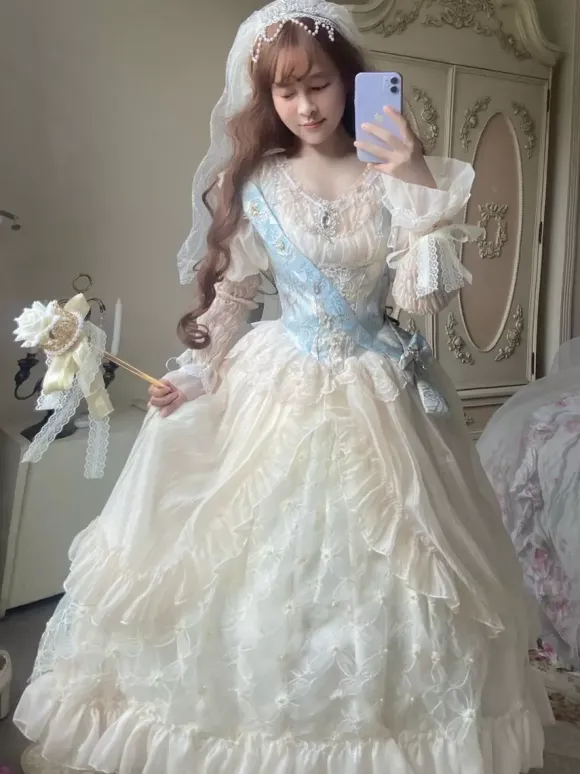 Sweet Lolita Dress Polyester long Sleeves Dress Lolita Wedding Dress