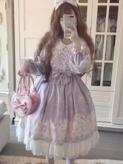 Sweet Lolita Dress Polyester Long Sleeves Dress Sweet Lolita Dress
