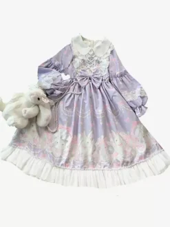 Sweet Lolita Dress Polyester Long Sleeves Dress Sweet Lolita Dress