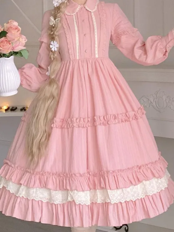 Sweet Lolita Dress Polyester Long Sleeves Dress