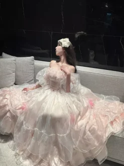 Sweet Lolita Dress Short Sleeves Jumper Bride Wedding Hime Lolita Dress
