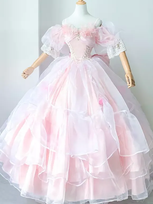 Sweet Lolita Dress Short Sleeves Jumper Bride Wedding Hime Lolita Dress