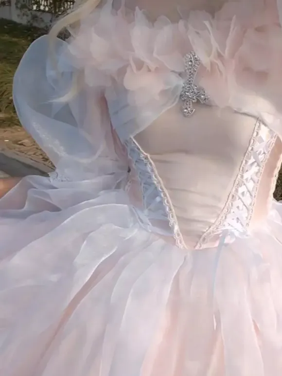 Sweet Lolita Dress Short Sleeves Jumper Bride Wedding Hime Lolita Dress