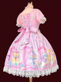 Sweet Lolita Dress Sleeveless Bows Dress Sweet Fairytale Yellow Dress