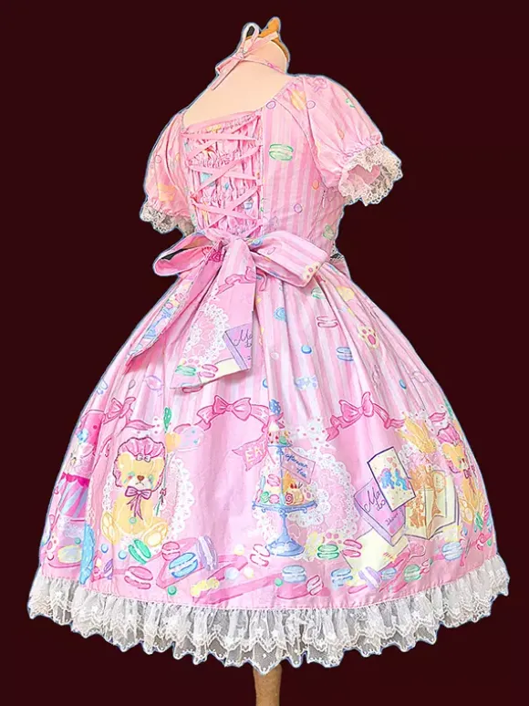 Sweet Lolita Dress Sleeveless Bows Dress Sweet Fairytale Yellow Dress