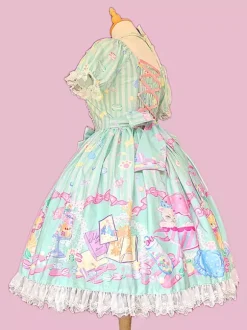 Sweet Lolita Dress Sleeveless Bows Dress Sweet Fairytale Yellow Dress