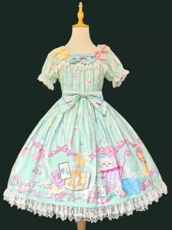 Sweet Lolita Dress Sleeveless Bows Dress Sweet Fairytale Yellow Dress