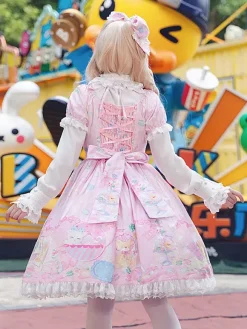 Sweet Lolita Dress Sleeveless Bows Dress Sweet Fairytale Yellow Dress