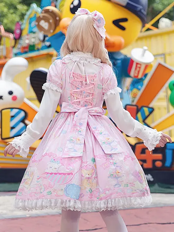 Sweet Lolita Dress Sleeveless Bows Dress Sweet Fairytale Yellow Dress