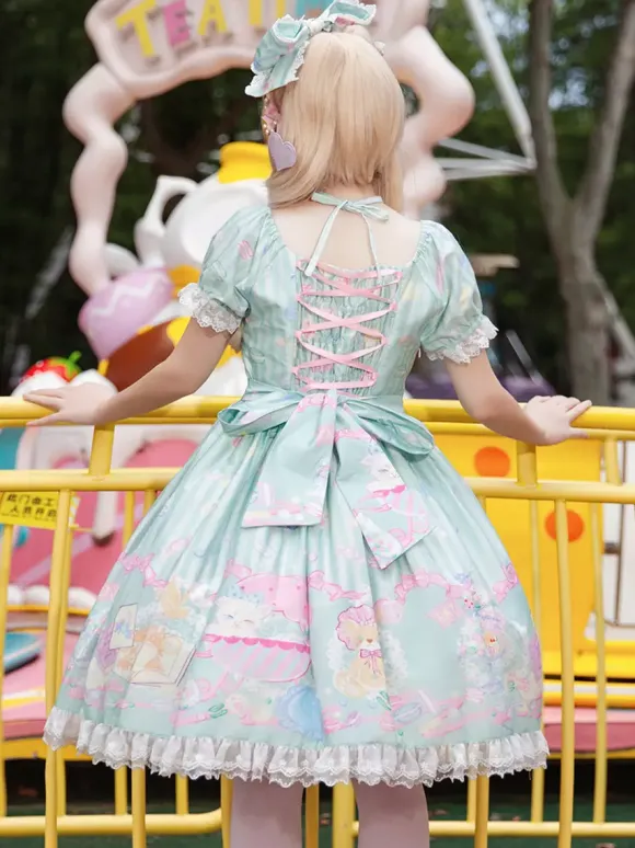 Sweet Lolita Dress Sleeveless Bows Dress Sweet Fairytale Yellow Dress