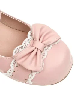 Sweet Lolita Footwear Bows Lace Leather Chunky Heel Lolita Pumps