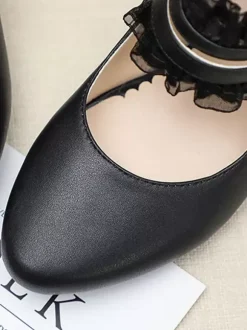 Sweet Lolita Footwear Bows Leather Prism Heel Lolita Pumps